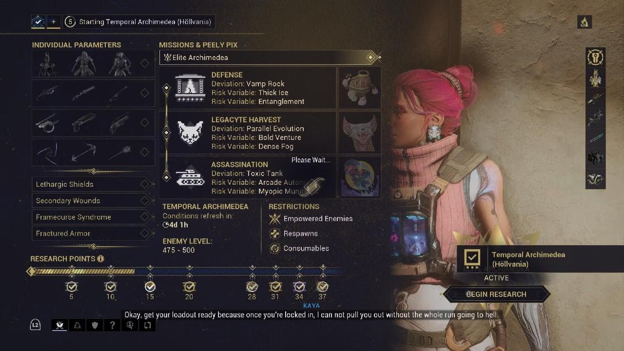 Warframe Grandis XIX Phloios complete Elite Temporal Archimedea on your own