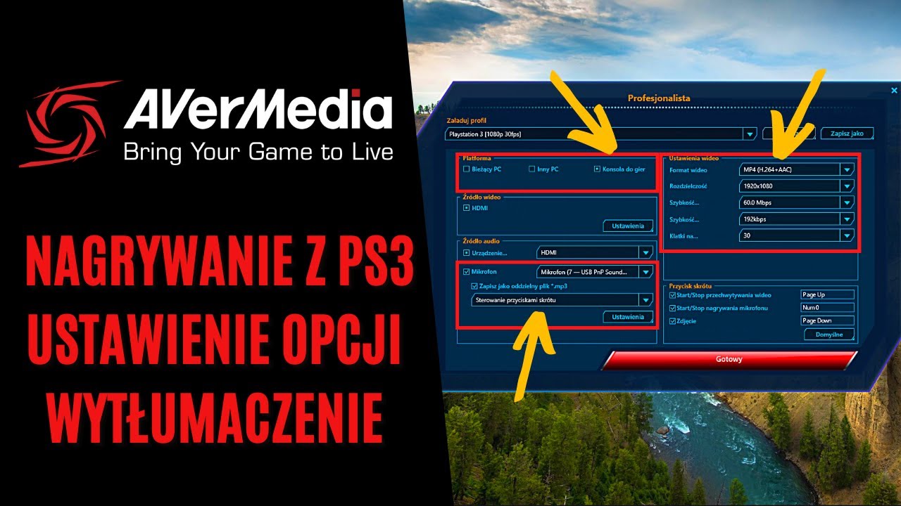 Avermedia LGP Lite (Poradnik) ustawienia do nagrywania obrazu z konsol [PS3]