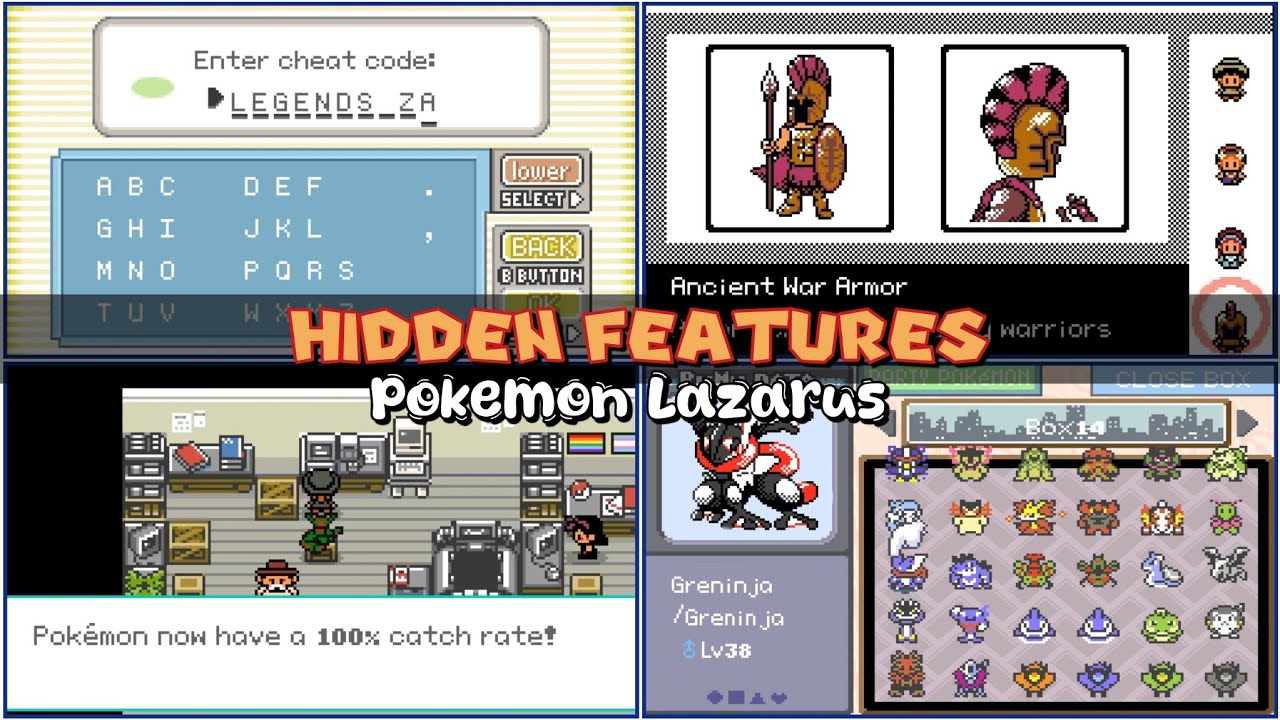 All In-Game Cheat Codes - Pokemon Lazarus v1