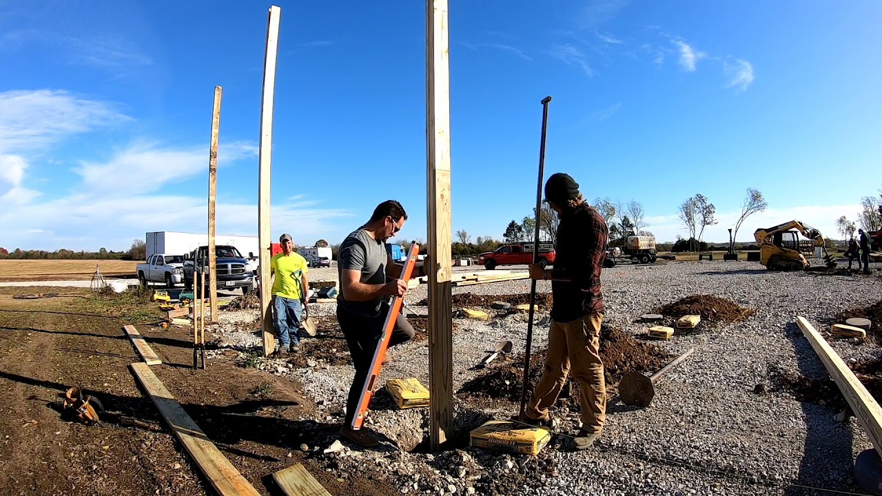 How to set poles for pole barn