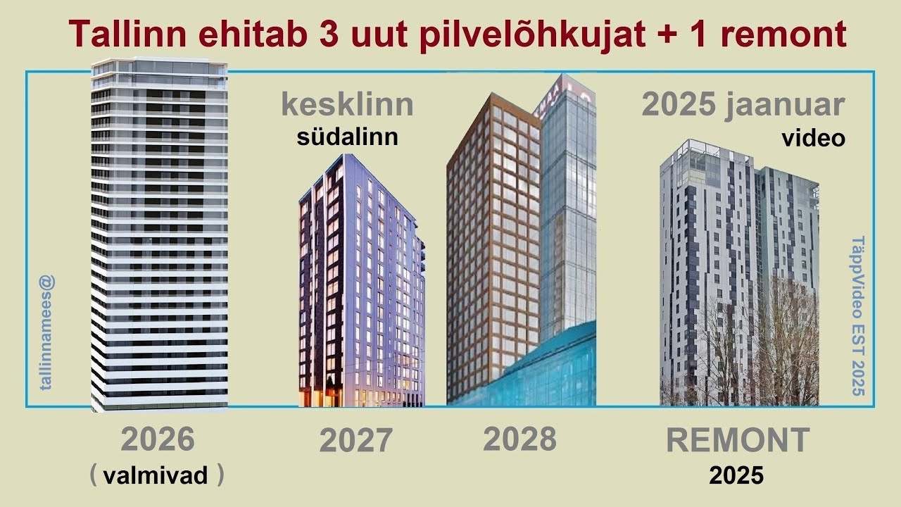 Tallinn ehitab 3 uut pilvelõhkujat + 1 remont. Jaanuar 2025. Linnauudised.