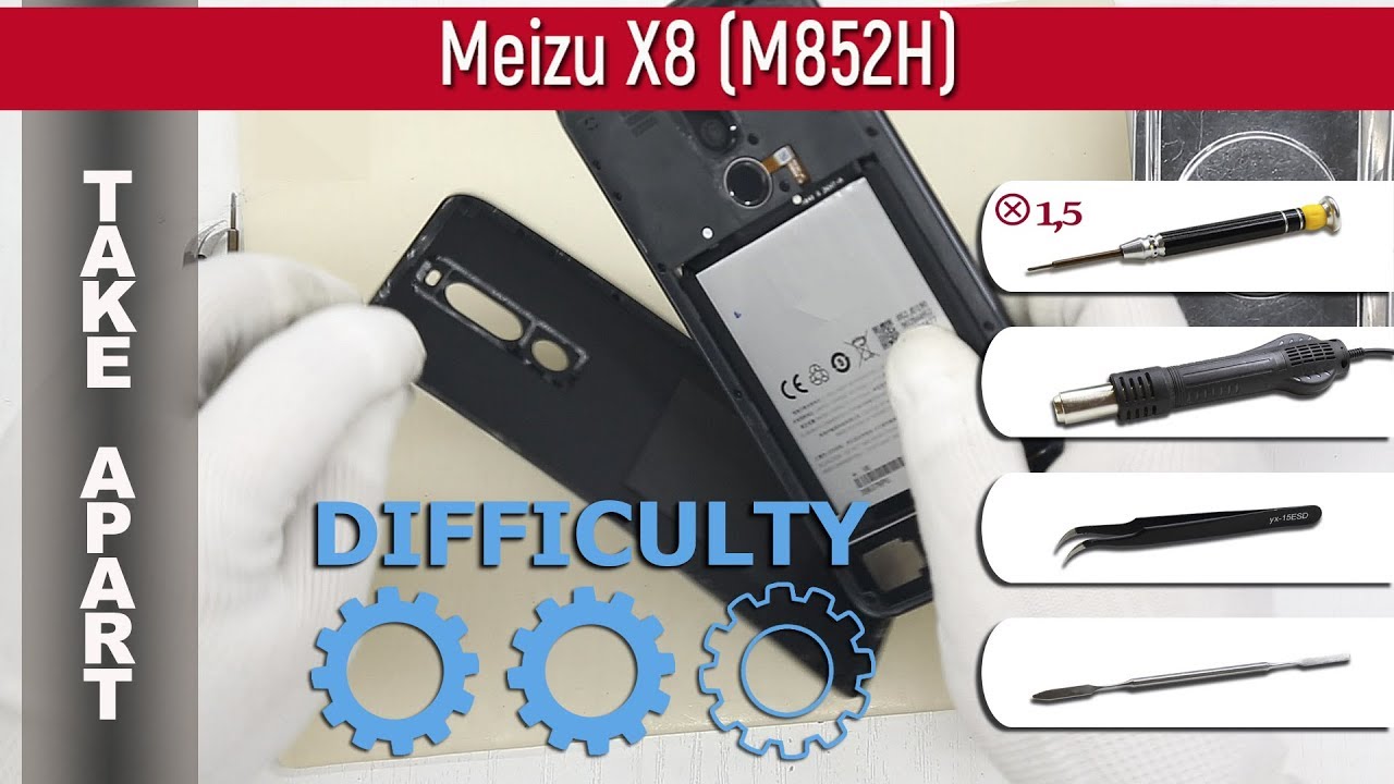 Как разобрать 📱 Meizu X8 M852H Разборка и ремонт