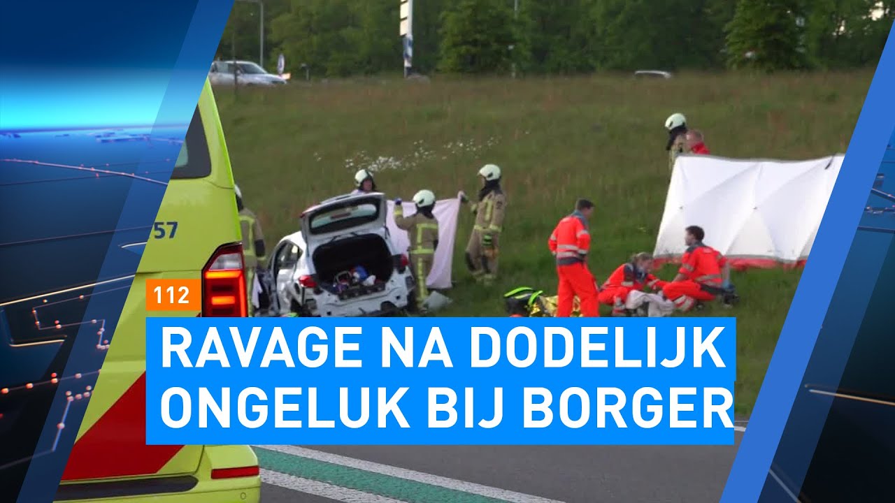 Zwaar ongeluk op N34 bij Borger met 6 auto's en 9 personen