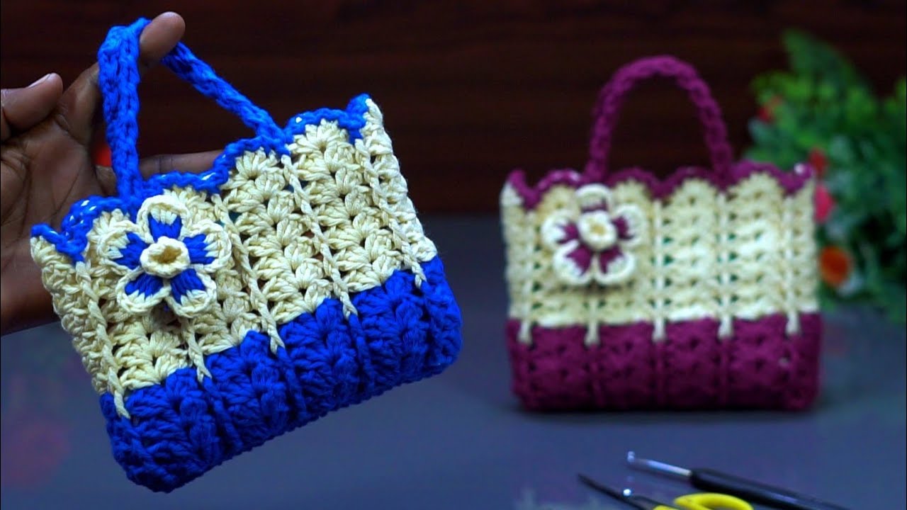 Cute! 🥰 Crochet Small Bag | Easy and Simple Design #casualbag #crochetpurse 