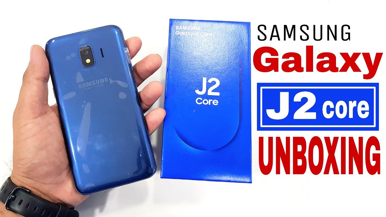 Samsung Galaxy j2 core unboxing (2018) Blue black and gold color