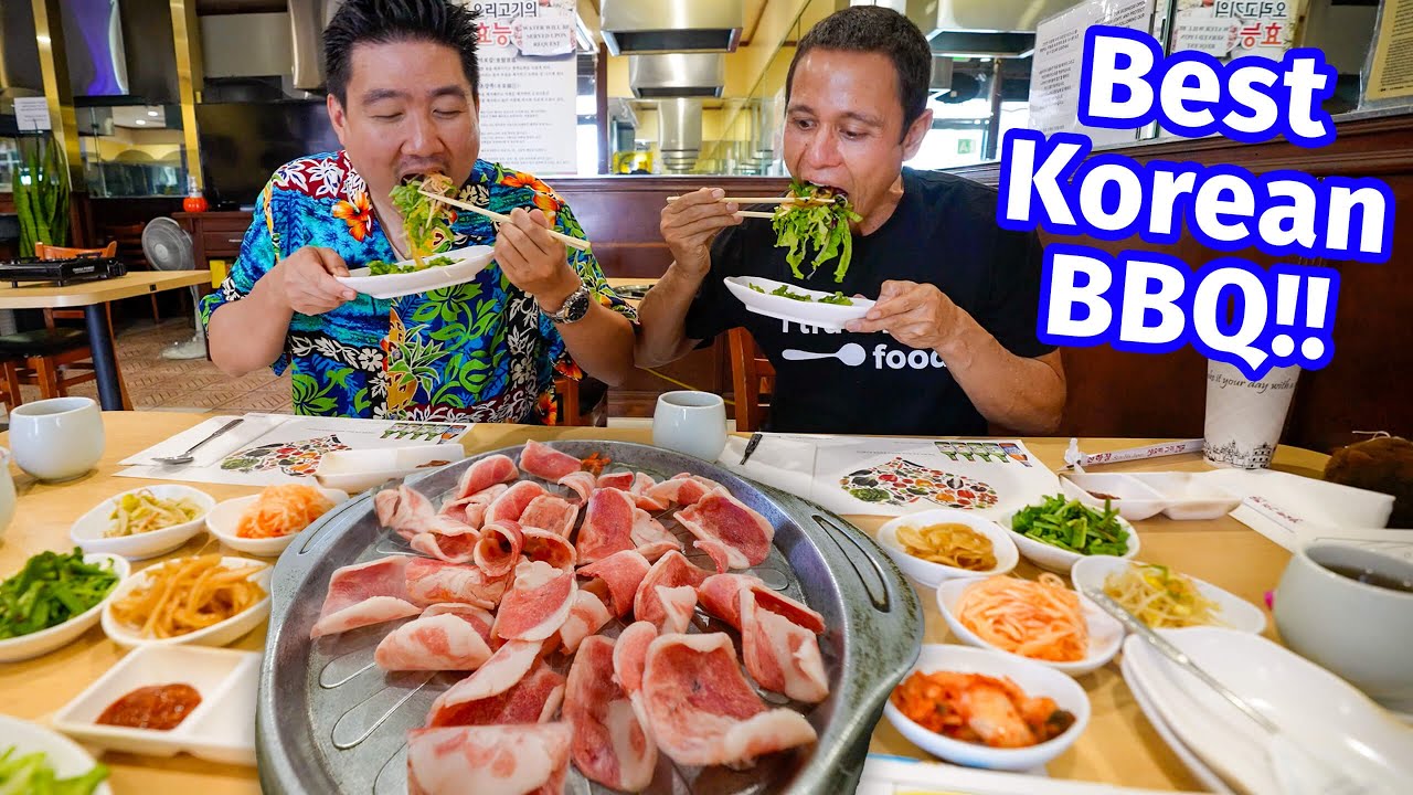 Korean Food Tour - CORN DOG CHEESE PULL + Korean BBQ in Koreatown, LA!! [Part 2]
