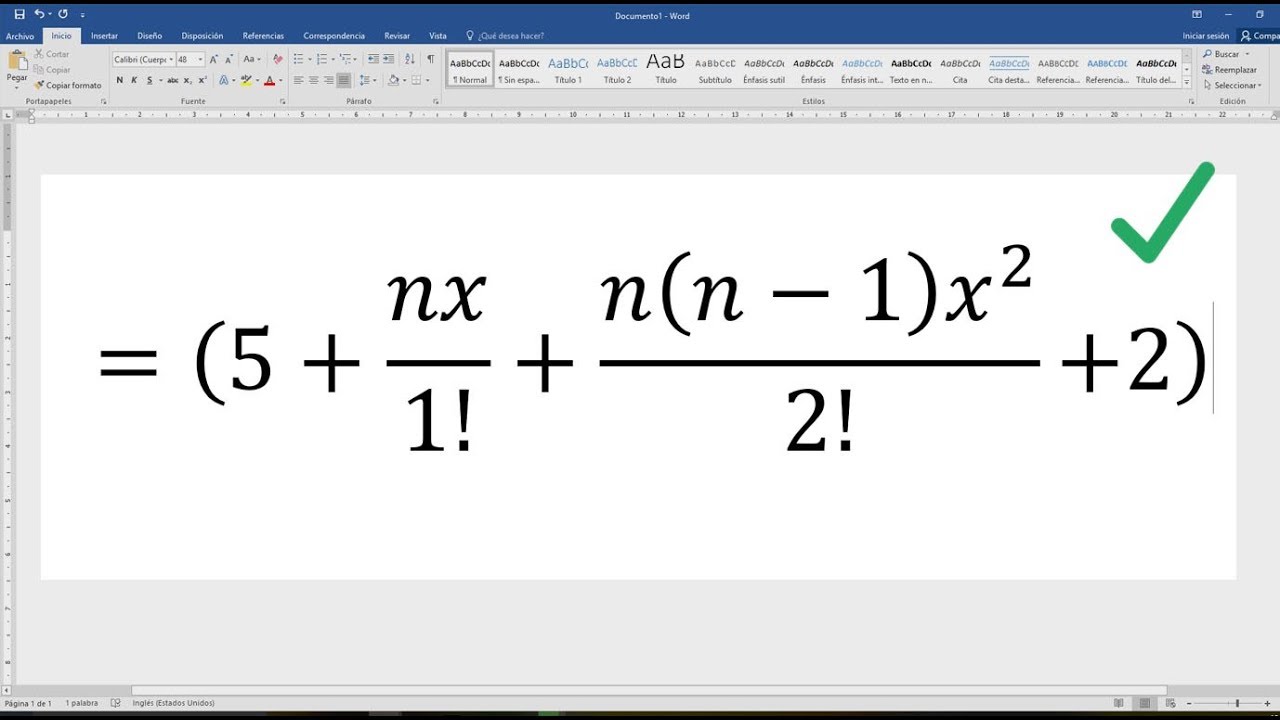 Como Insertar ecuaciones en Word (escribir fórmulas matemáticas en Word)