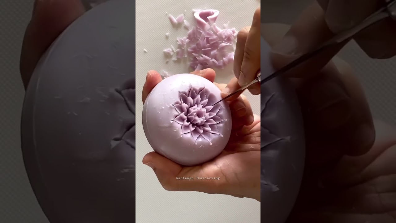 Carving easy step by step | カービング彫り方| Thailand artist #soapcarving #thaicarving #shorts