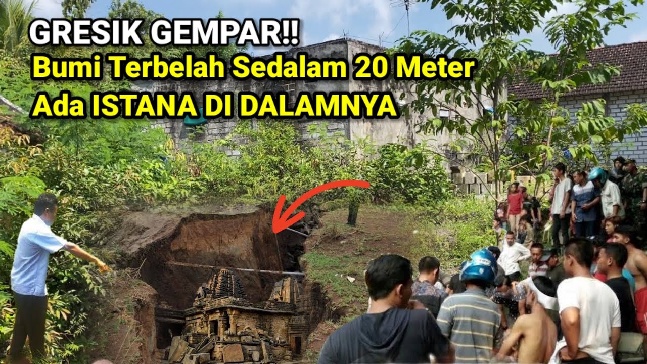 Warga Gempar !! Warga Ramai-ramai Melihat Fenomena Alam Bumi Terbelah Ada Istana di Dalamnya
