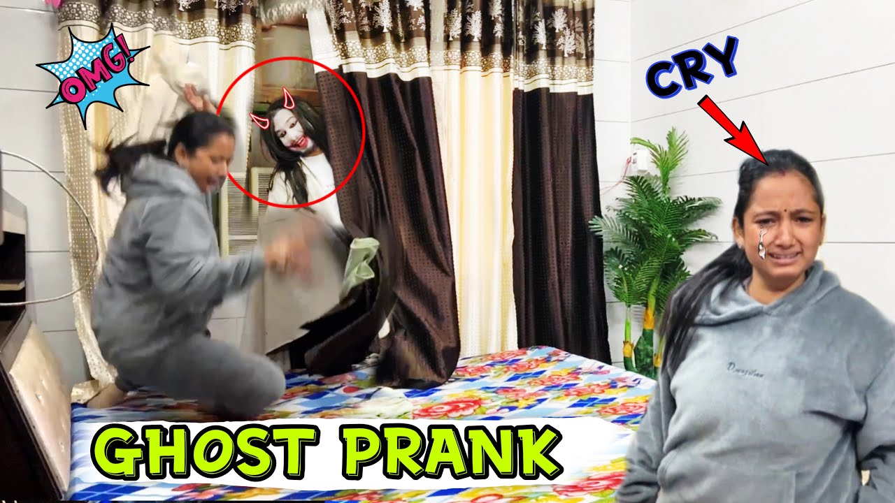 Ghost prank on wife goes extremely wrong ❌|| She start crying || jeet thakur pranks #prankonwife