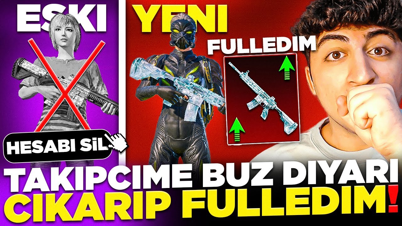 SİNİRLENİP HESABINI SİLMİŞ! 😢 YENİ HESABINA BUZ DİYARI ÇIKARIP FULLEDİM! | PUBG Mobile