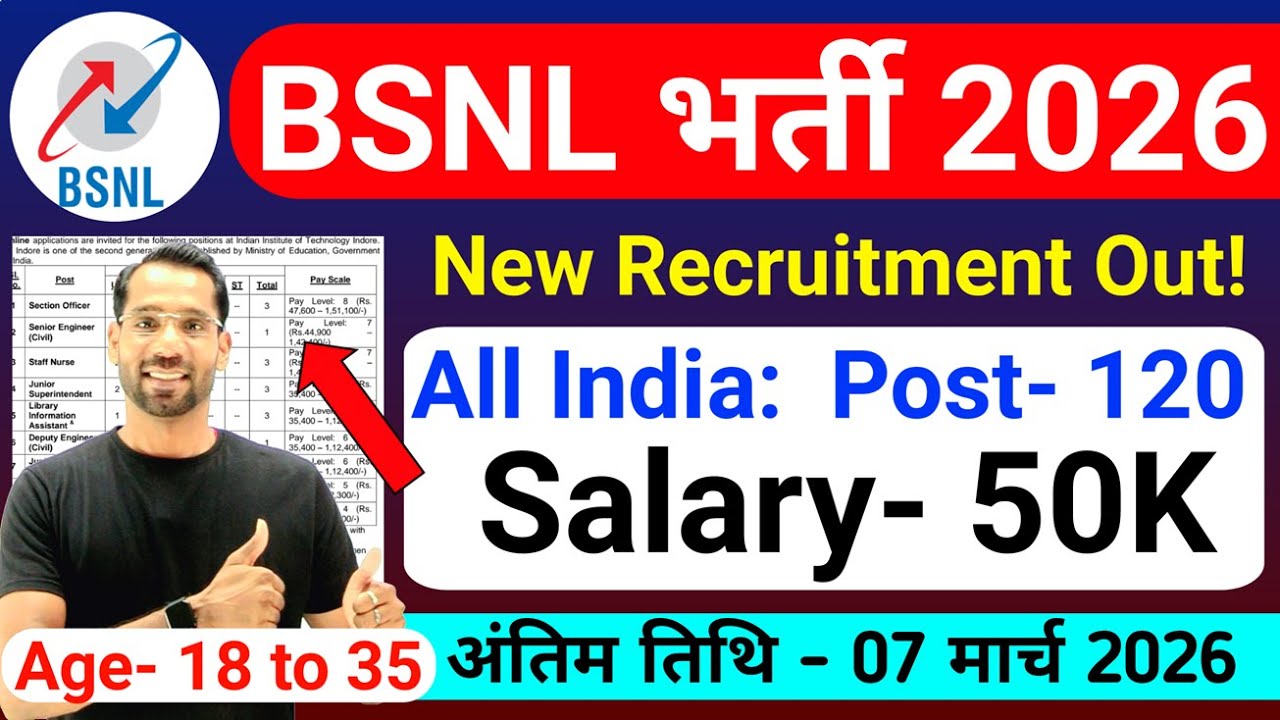 Набор персонала в BSNL в 2026 году | Новые вакансии в BSNL в 2026 году | Технические вакансии в B...