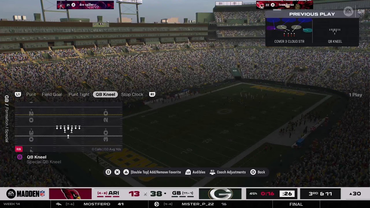 M26 220 S3 Wk14: GB vs ARI