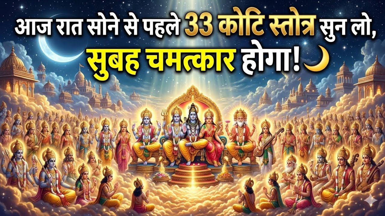 आज रात सोने से पहले 33 कोटि स्तोत्र सुन लो, सुबह चमत्कार होगा! 🌙 | 100% Miracle by Morning