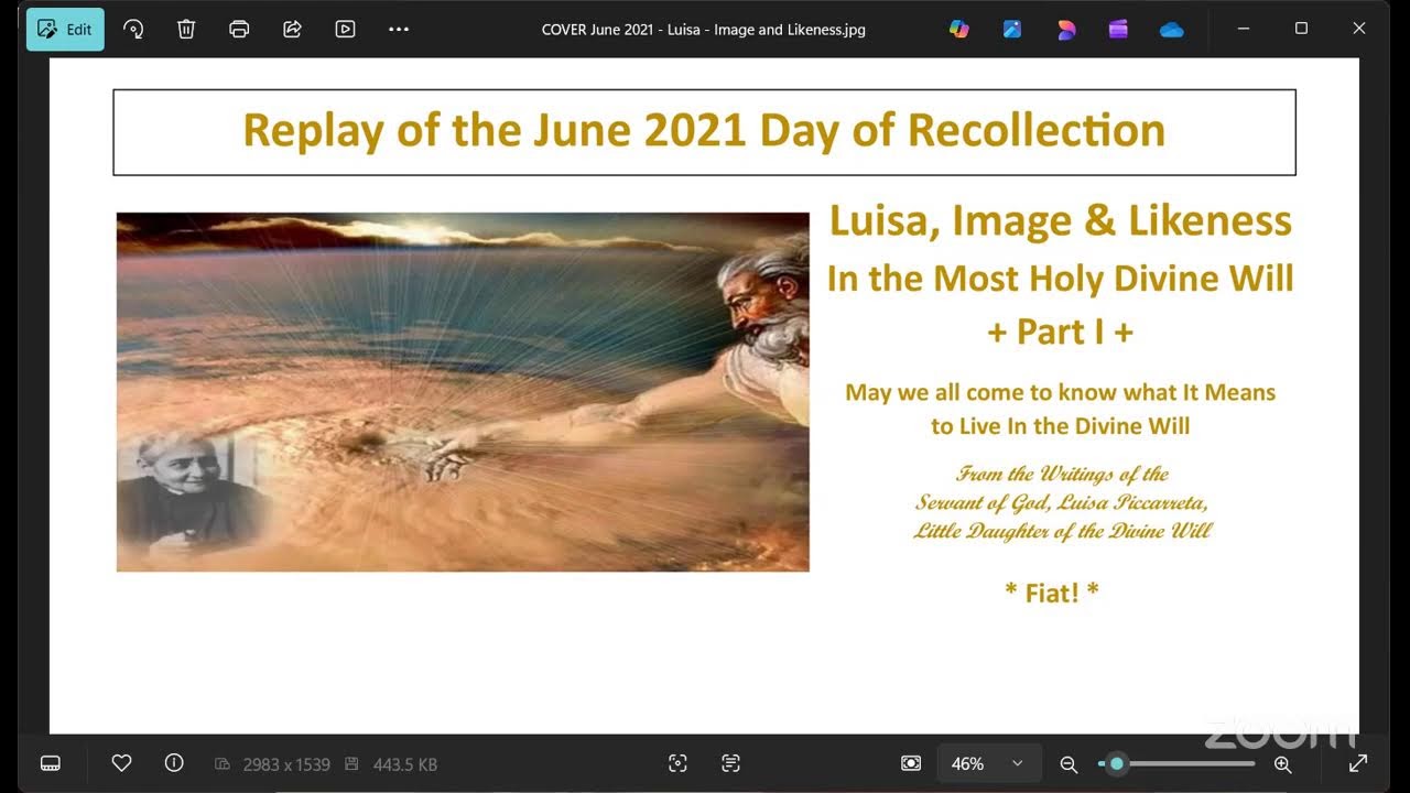 3 - Luisa, Image, Likeness in the DW - Rays of Light~Rainbows of Peace - Divine Will Prayer Cenacle