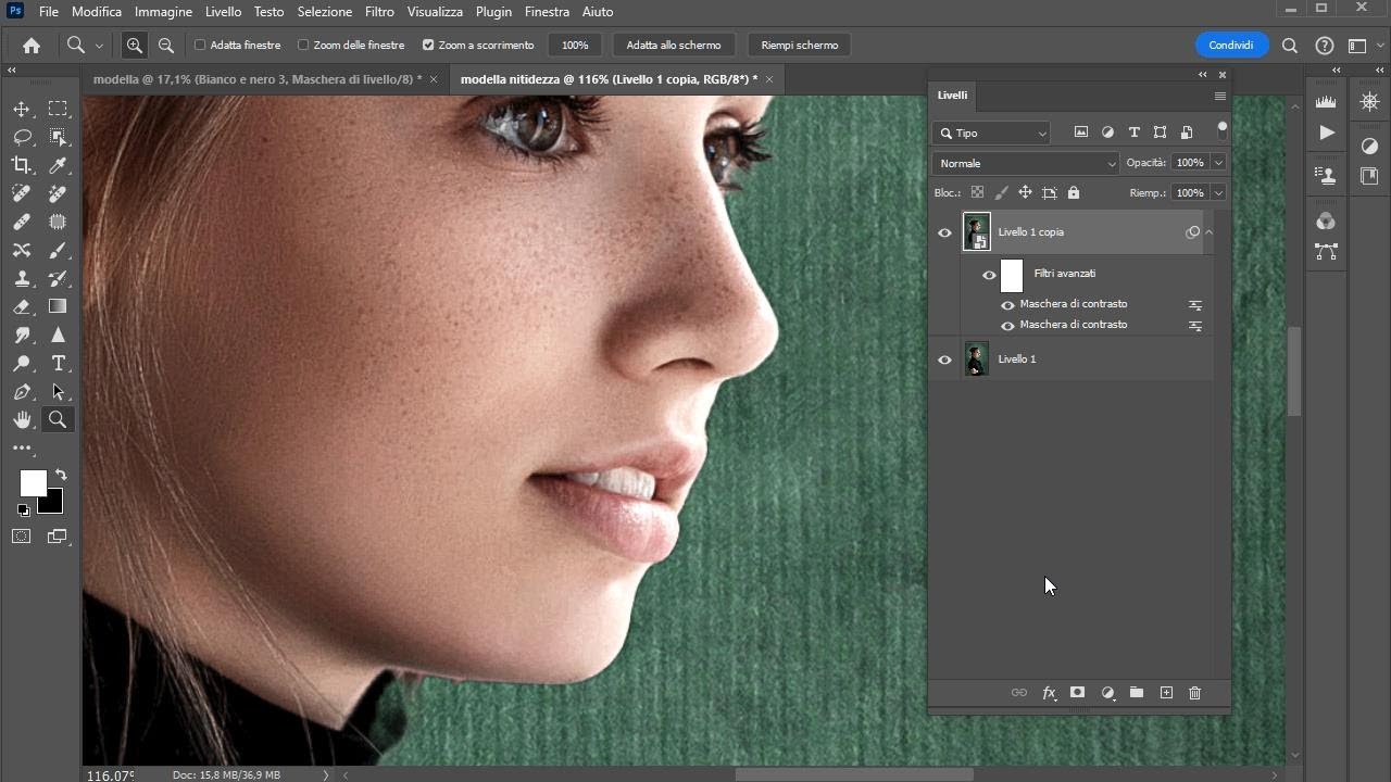 Photoshop Nitidezza Perfetta Senza Aloni con i Metodi di Fusione