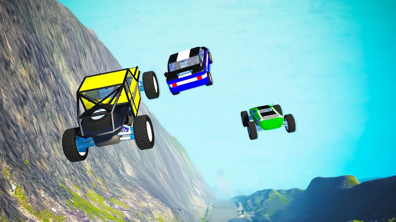 RC Car Death Cliff Falls Crashes - BeamNG.drive