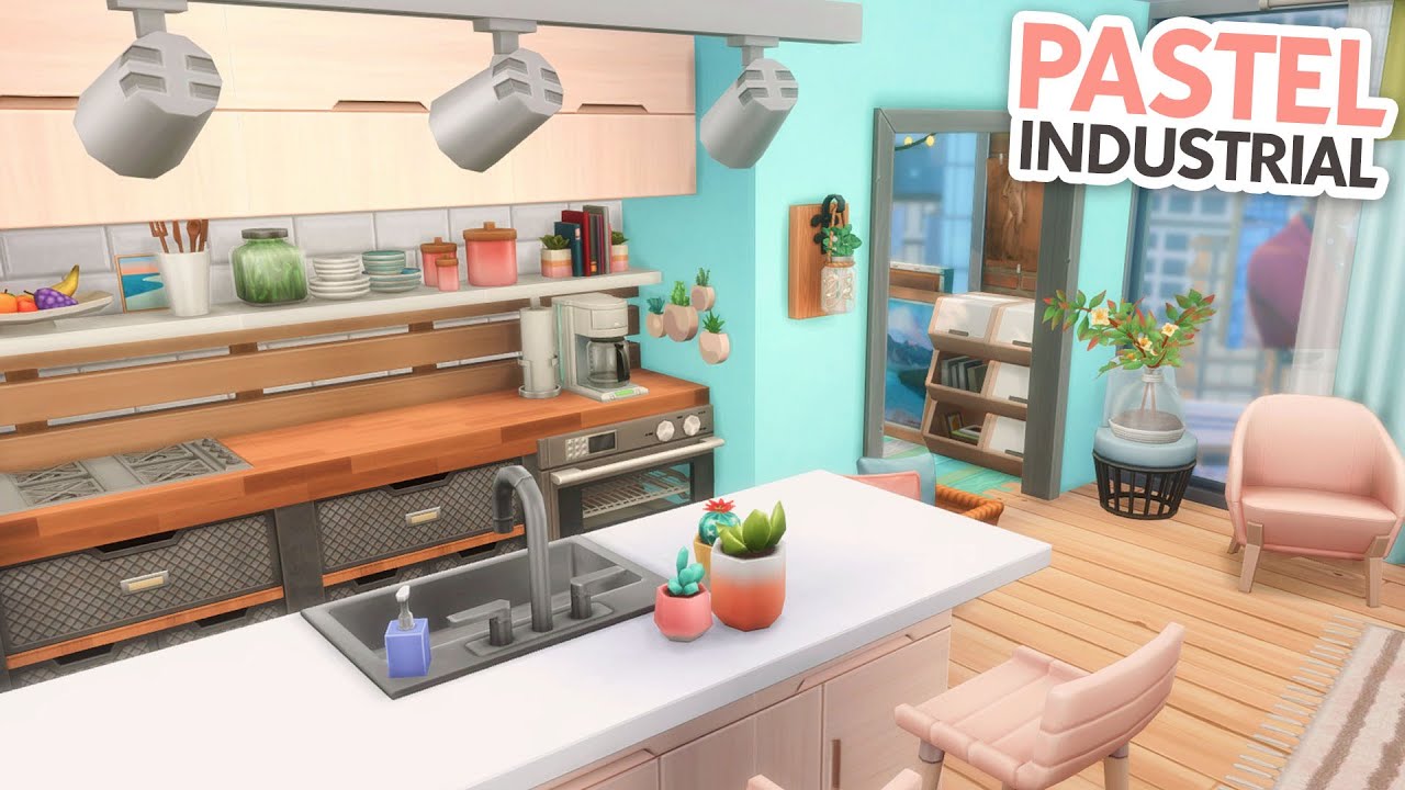Pastel Industrial Apartment // Sims 4 Speed Build