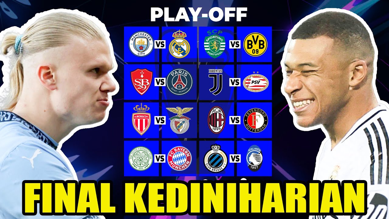 FULL B4C0T DRAWING PLAY OFF LIGA CHAMPIONS: MAN CITY LANGSUNG KETEMU KING UCL REAL MADRID!!