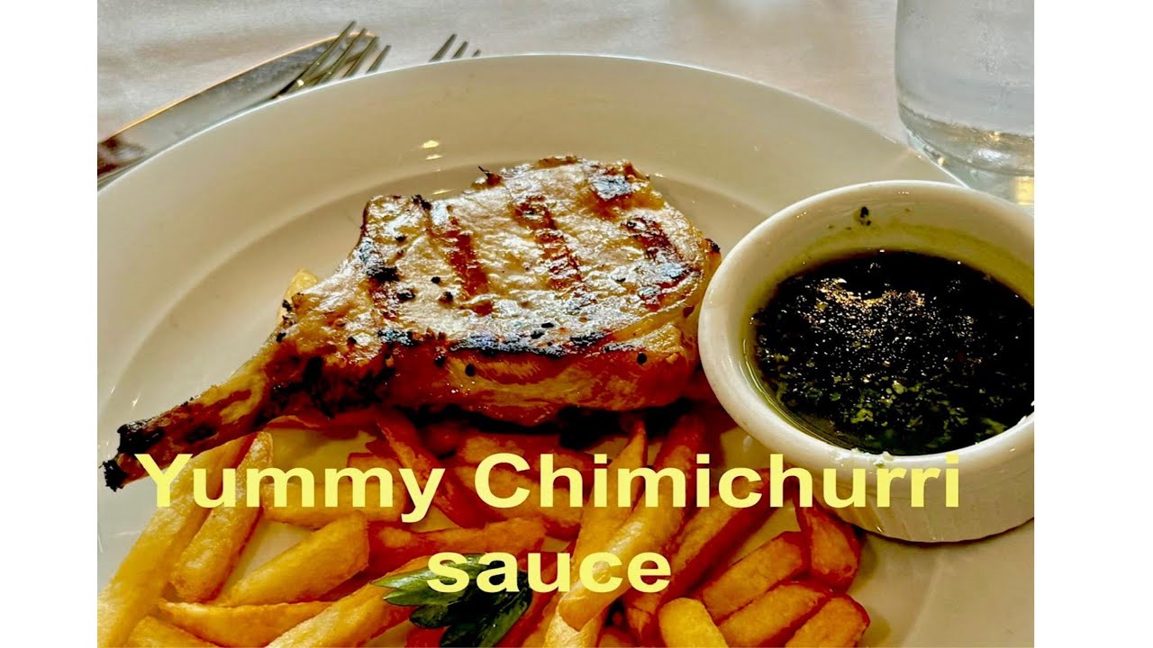 TOUGH Pork Chop ! (WAIT.. The Chimichurri Sauce... THE BEST SO GOOD) 🥩 | Norwegian Cruise;ine