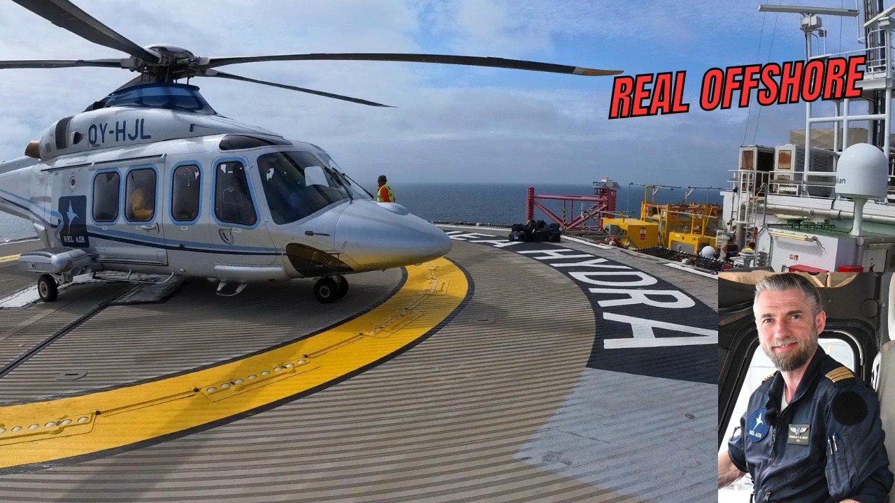 Real Offshore Helicopter Mission | AW139 Full Startup & Oil Rig Landing