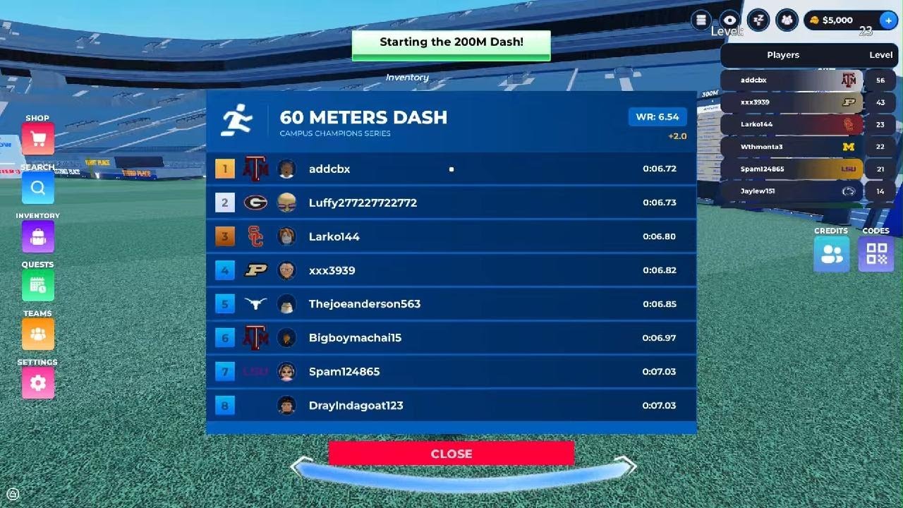 200m dash 20:18