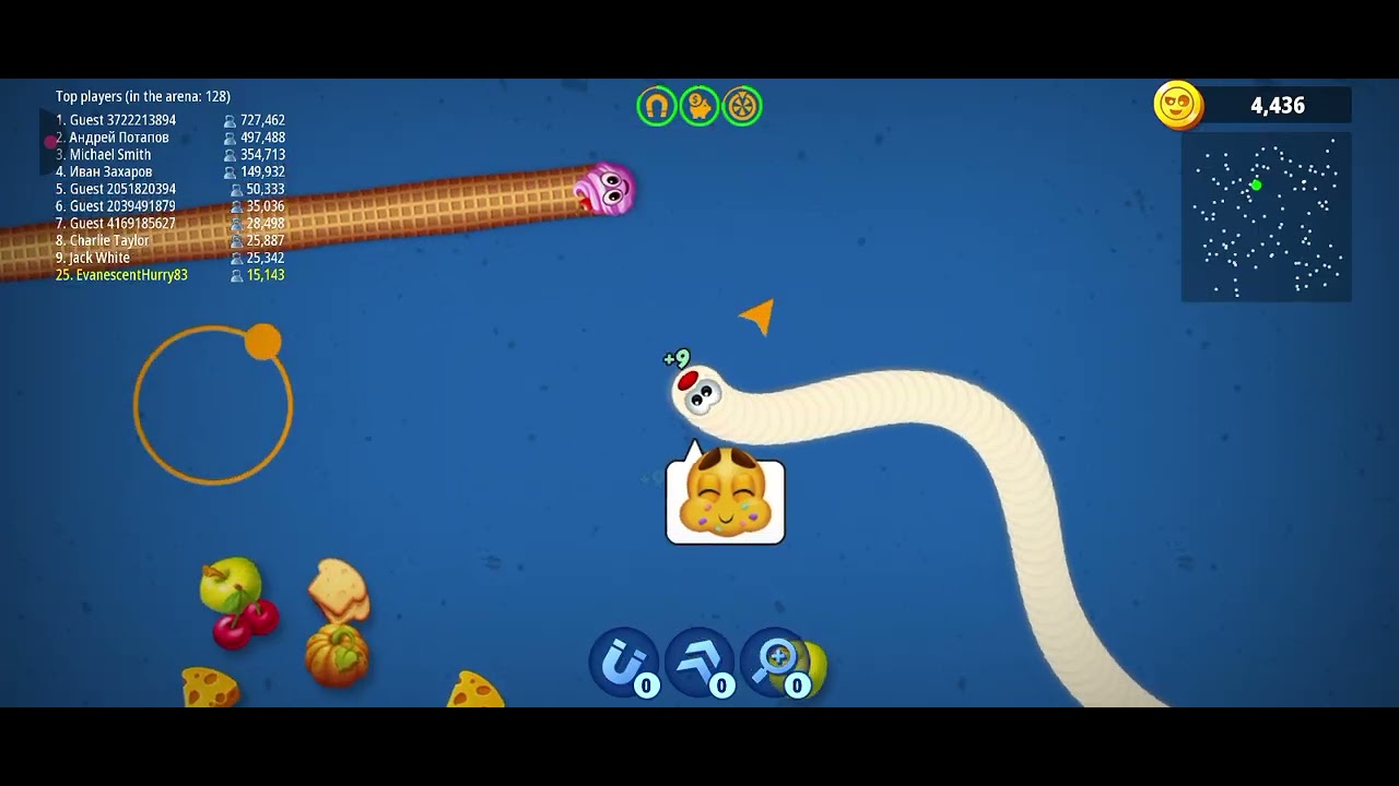 I come in first rank in worm zone