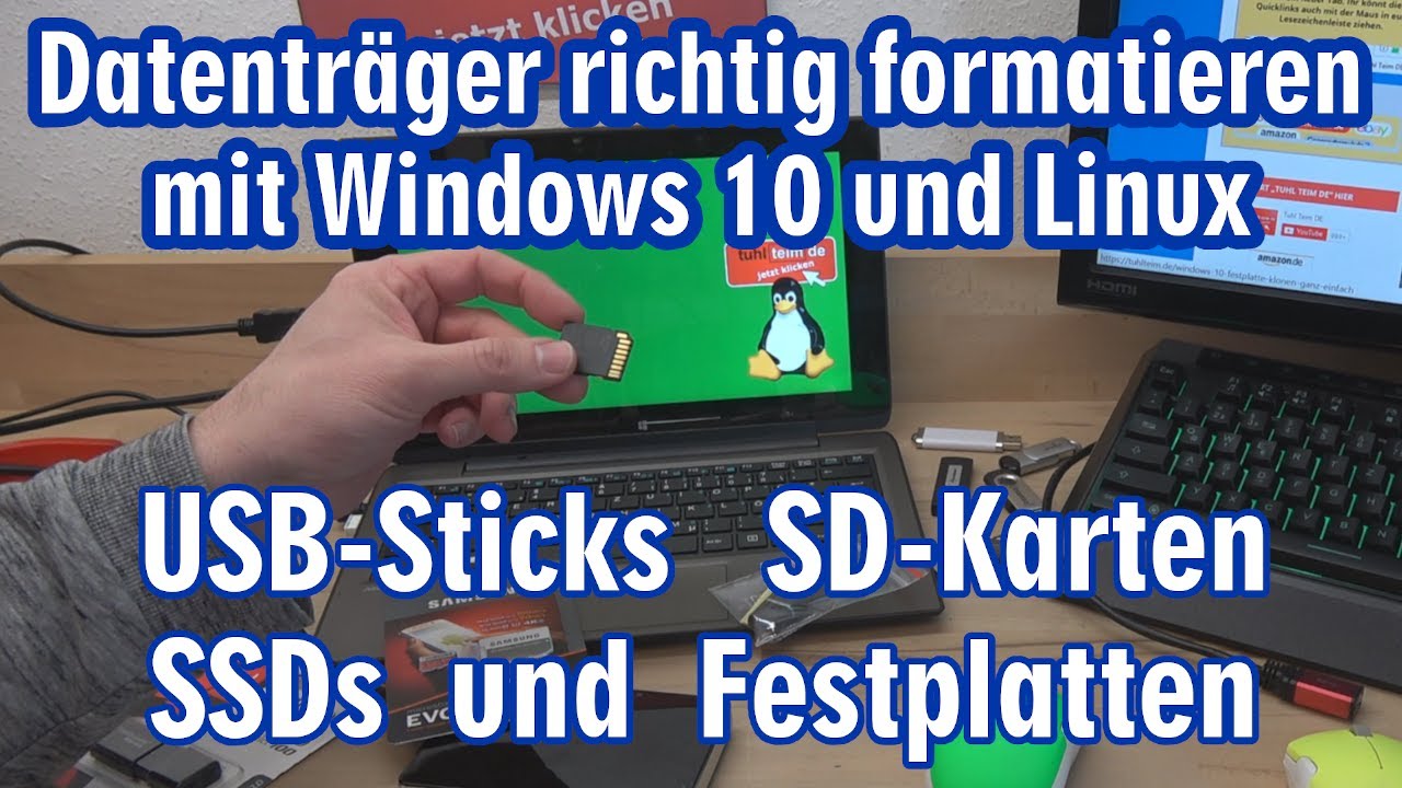 Windows 10 Linux Datenträger richtig formatieren ⭐️ USB-Stick SD-Karte SSD und Festplatte