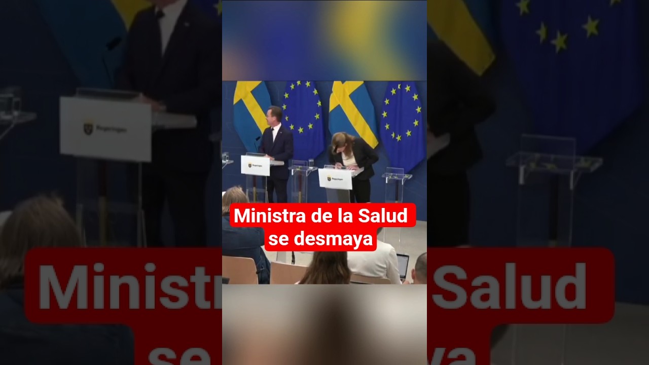 La ministra de Salud de Suecia, Elizabeth Lann, se desmayó durante una conferencia de prensa 