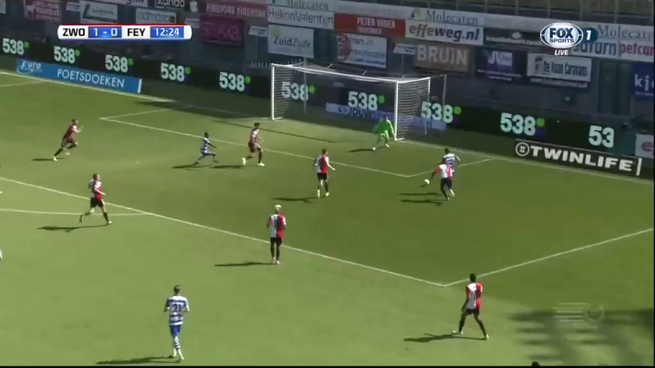 Bram van Polen Goal Zwolle 2 - 0 Feyenoord   09/04/2017