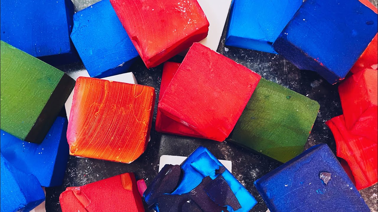 Dyed Blocks for my Beautiful Friends 😘🩷💙💚 Gym Chalk ASMR 
