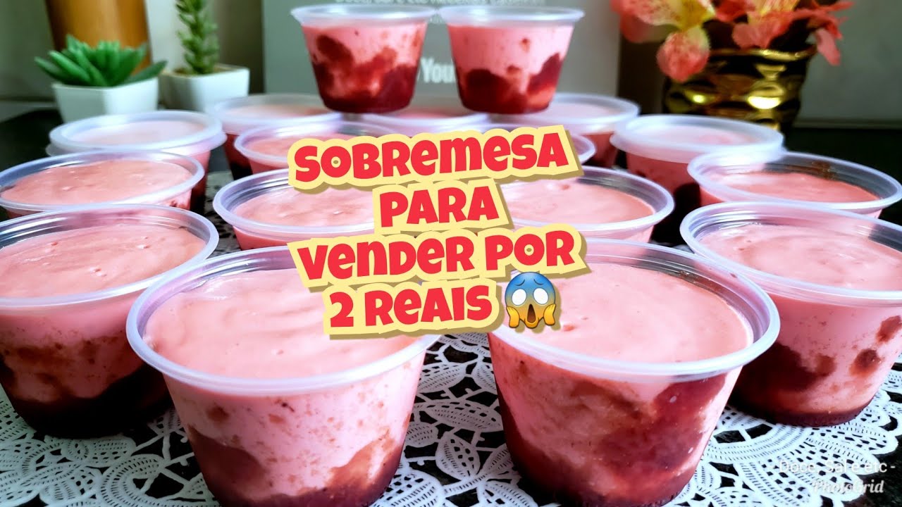 DÁ PRA VENDER POR 2 REAIS E FATURAR MUITO  SOBREMESA NO POTE MOUSSE DE MORANGO LUCRATIVA
