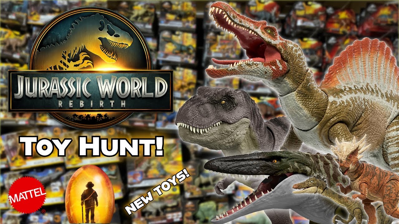 Jurassic World Rebirth Toy Hunt! MEGA Haul of Jurassic World Rebirth toys + Hammond Spino!!