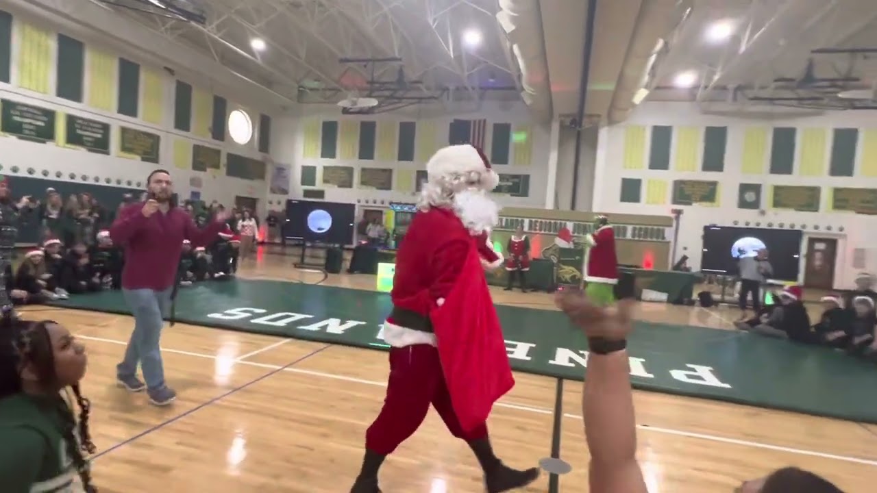 Pinelands JHS Pep Rally 2022 - Santa vs The Grinch Wrestling Match.