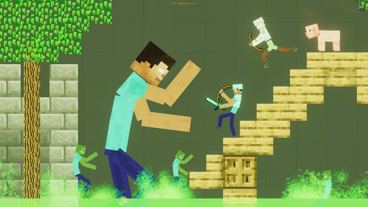 Стив Майнкрафт защищает деревню от зомби-апокалипсиса - The Mod Minecraft Mod