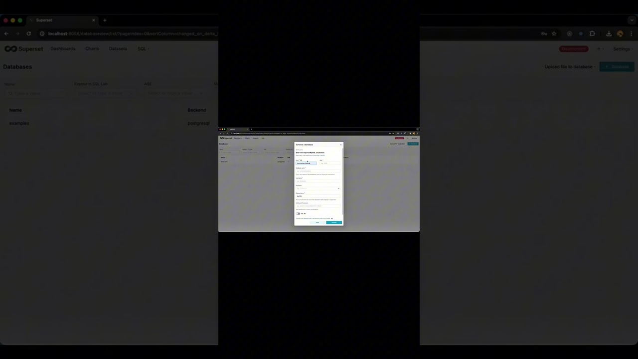 Connecting MySQL Database to Apache Superset