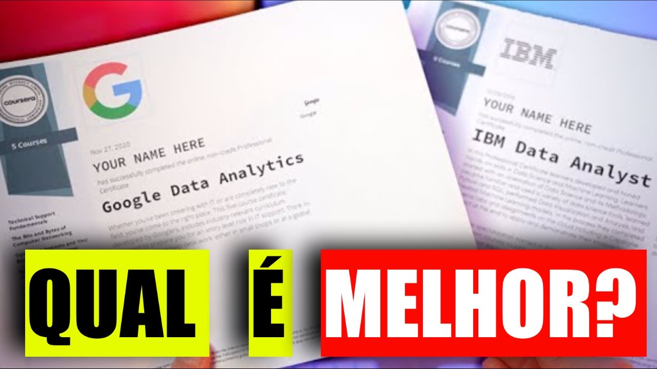 Qual o MELHOR Certificado Analista de Dados: GOOGLE vs IBM