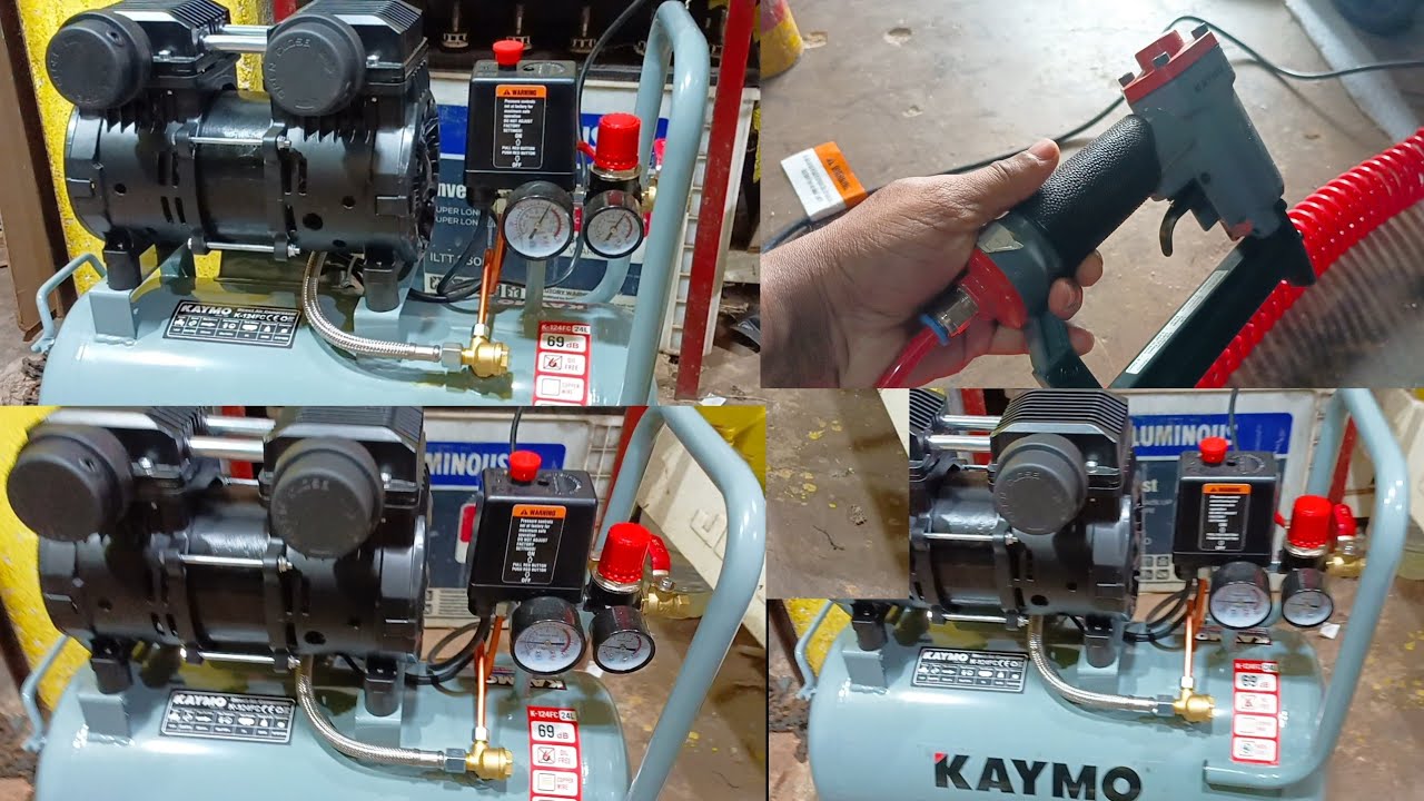 kaymo compressor gun || Stapler machine kaise chalaye || use air nailer gun