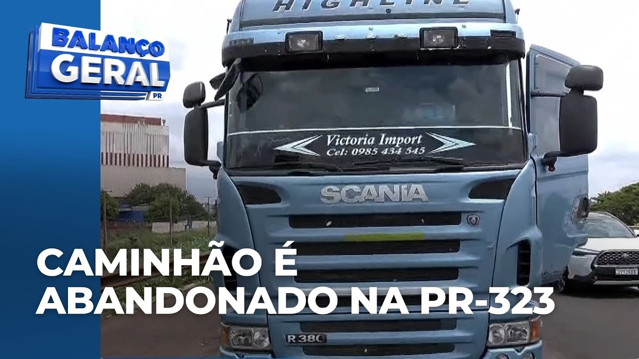 Caminhão com placas do Paraguai é encontrado abandonado na PR-323 entre Maringá e Paiçandu