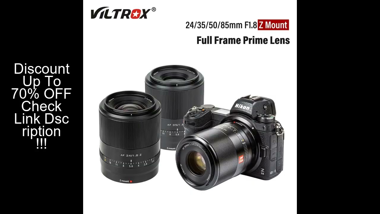 Viltrox 24mm 35mm 50mm 85mm F1.8 for Nikon Camera Lens Full Frame Wide Angle Prime Large Aperture Z