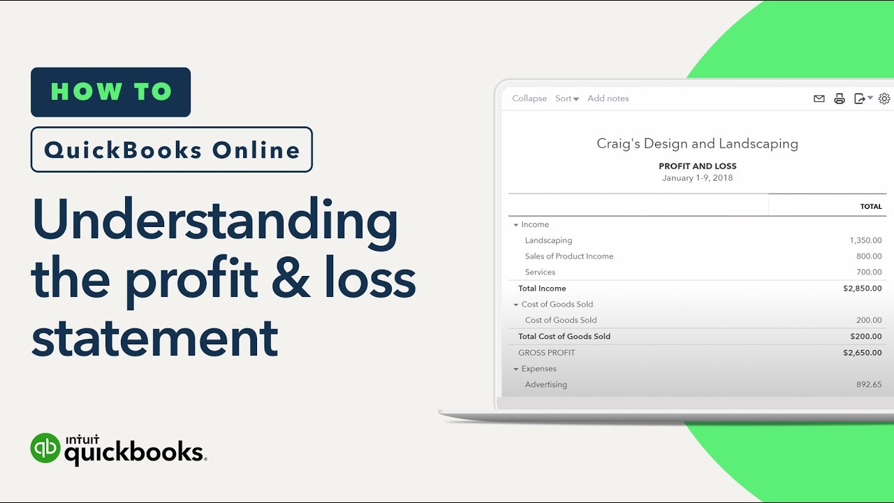 Understanding the profit & loss statement in QuickBooks Online (Tutorial)