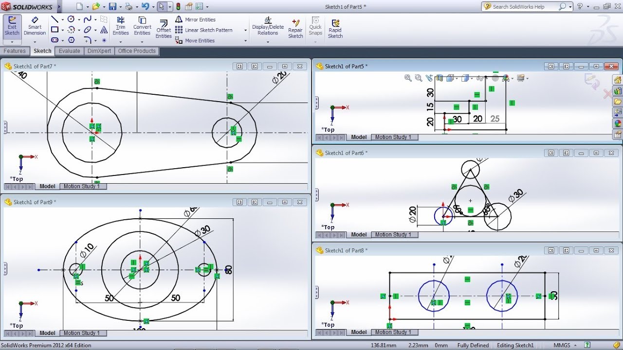 SolidWorks Exercises for Beginners - 1 | SolidWorks Practice Exercises for Beginners - 1