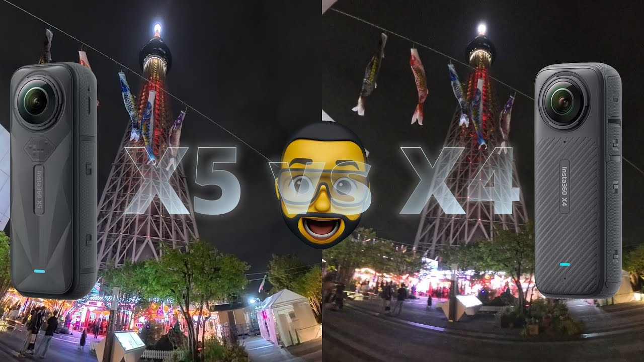 insta360 x5 vs X4 夜のスカイツリーで暗所性能比較！