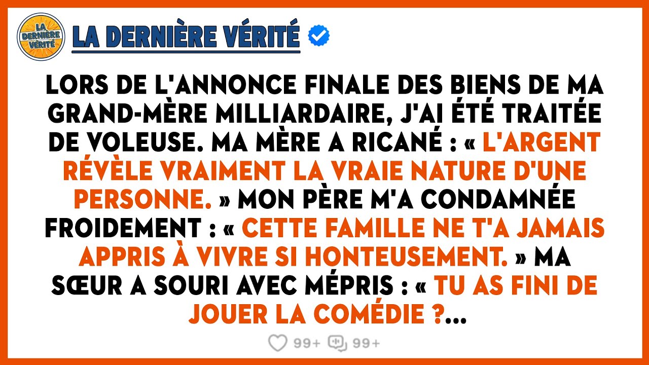 Lors De L'audience De Ma Grand-mère Milliardaire, On M'a Traitée De Voleuse, Jusqu'à Ce Que La Vidéo