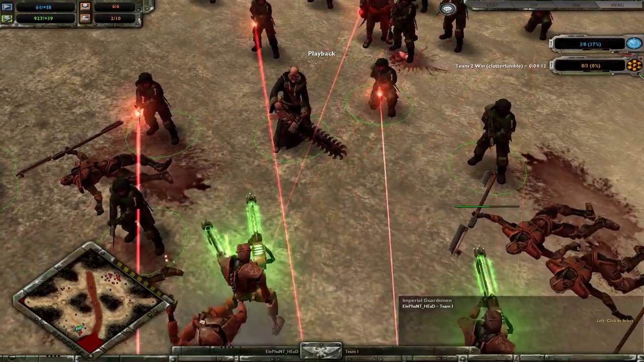 Necrons vs Imperial Guard on Blood River(Soulstorm multiplayer)
