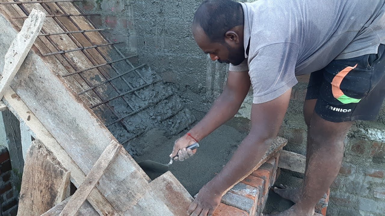 Amazing style in concrete stairs making do creative excellent work-using sand And cement mixer