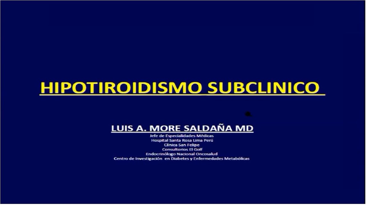 HIPOTIROIDISMO SUB CLINICO