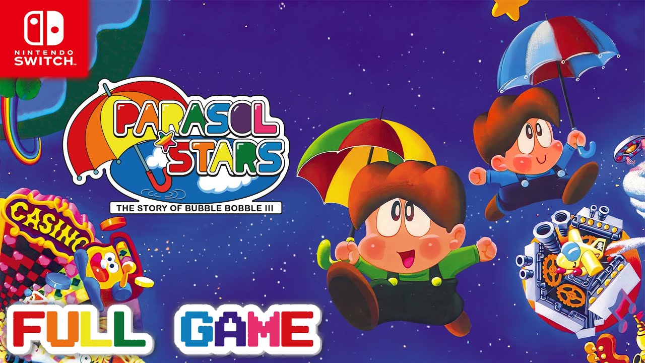 Parasol Stars - The Story of Bubble Bobble III - Nintendo Switch Gameplay (FULL GAME) Classic Taito
