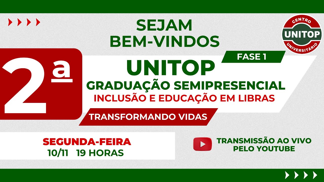 INCLUSÃO E EDUCAÇÃO EM LIBRAS -Aula 2| Fase1|Sala 1| UNITOP Graduação Semipresencial