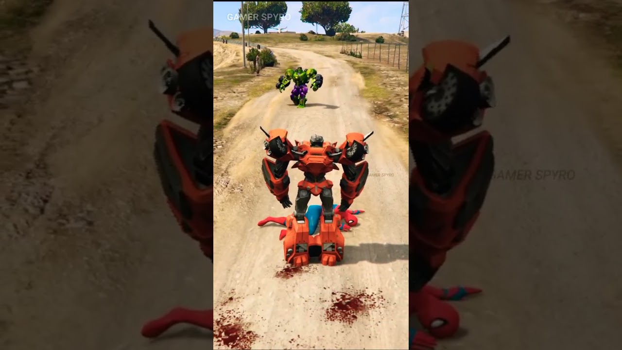 Robot hulk Fight Against Transformer And Saved Spider Man 😱#shorts